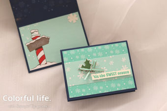 【超カンタン】まだ間に合う、雪降る夜空のクリスマスカード