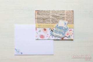 キットにused品をプラス♪お花とタイプライターのカード（封筒：ハピネスリブズヒア/CTMH）