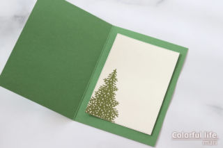 キュートなギフトパッケージに合わせて♪クリスマスツリーのカード（中面：レディー・フォー・クリスマス/スタンピンアップ）