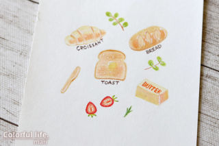 かわいいパンの色えんぴつ画（Class101）